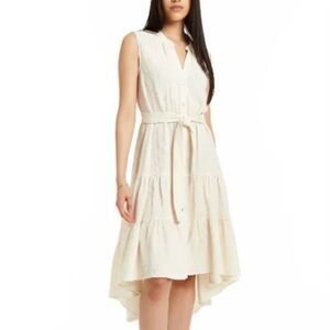DREW Josephine Tiered Button Up Tank Gauze Lightweight Dress Women's M